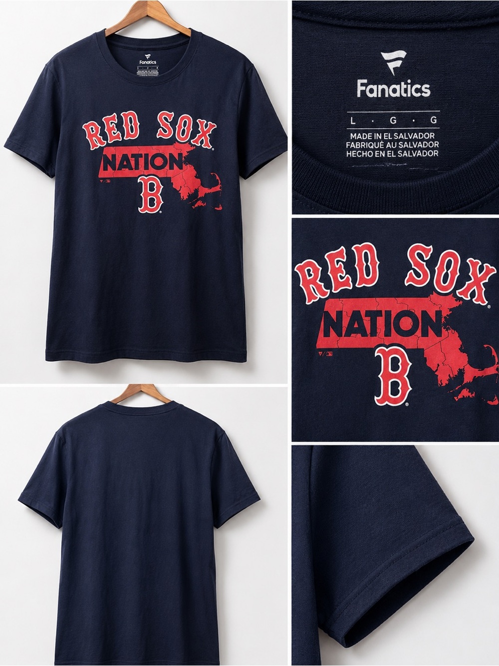 Fanatics Navy and Red Boston Red Sox Graphic Tee